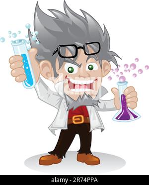 cartoon mad scientist Stock Vector Image & Art - Alamy