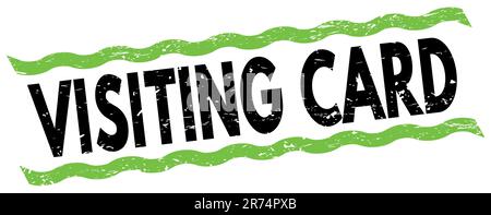 VISITING CARD text written on green-black lines stamp sign. Stock Photo