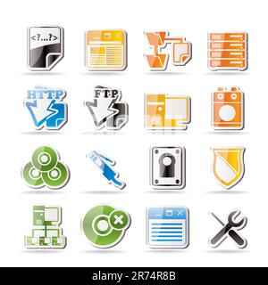 Simple Server Side Computer icons - Vector Icon Set Stock Vector Image ...