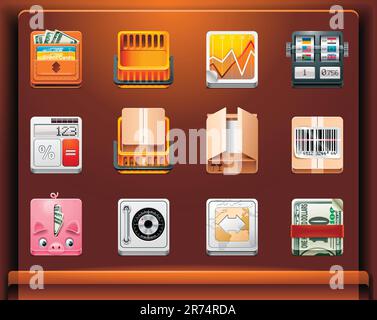Mobile devices apps/services icons. Part 11 of 12 Stock Vector