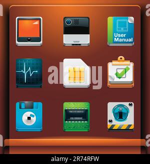 Mobile devices apps/services icons. Part 7 of 12 Stock Vector