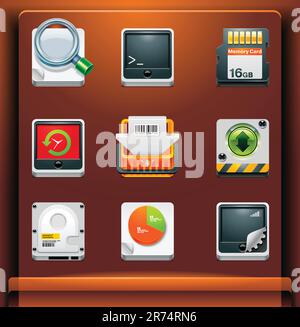 Mobile devices apps/services icons. Part 8 of 12 Stock Vector
