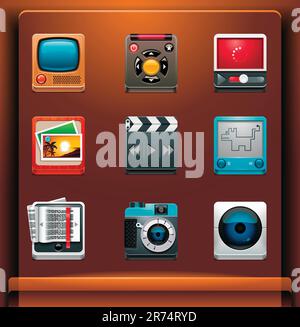 Mobile devices apps/services icons. Part 6 of 12 Stock Vector