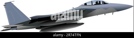 Combat aircraft. Colored vector illustration for designers Stock Vector