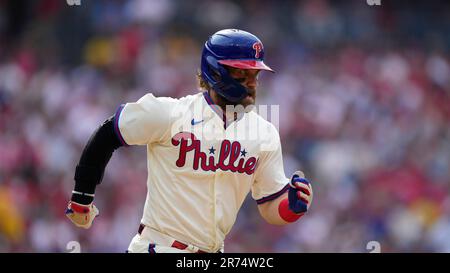 Philadelphia Phillies' Bryce Harper plays during a baseball game, Tuesday,  June 6, 2023, in Philadelphia. (AP Photo/Matt Slocum Stock Photo - Alamy