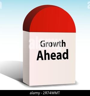 illustration of growth ahead on white background Stock Vector