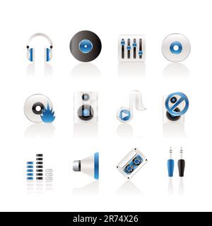 Music and sound icons -  Vector Icon Set Stock Vector