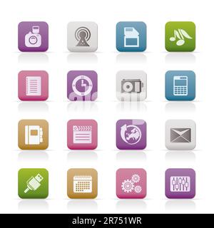 Phone Performance, Business and Office Icons - Vector Icon Set Stock Vector