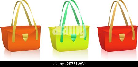 Set of vector colorful female bags Stock Vector