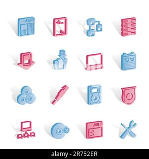 Server Side Computer icons - Vector Icon Set Stock Vector
