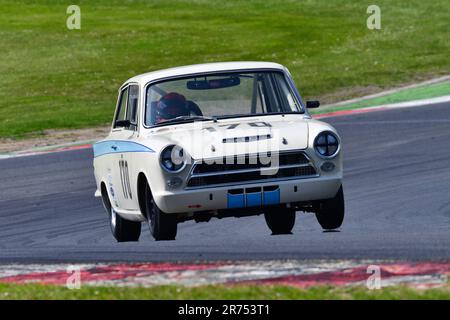 Marcus Jewell, Ben Clucas, Ford Lotus Cortina, Masters Pre-66 Touring Cars, a 60 minute race with the option of a second driver, for pre-1966 Touring Stock Photo