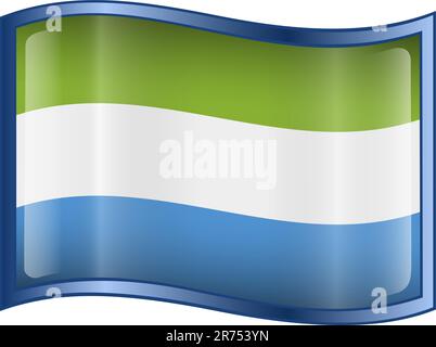 Sierra Leone Flag icon, isolated on white background. Stock Vector