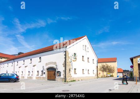 Teisendorf, beer hall Wieningeö´s Braugasthof Alte Post (Poststall) in Upper Bavaria, Berchtesgadener Land, Upper Bavaria, Bavaria, Germany Stock Photo