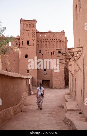 Scenic historic clay houses in the ancient UNESCO town of Ait Ben Haddou in Morocco Stock Photo