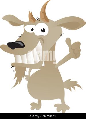 Wacky Goat cartoon character Stock Vector