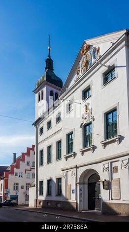 Donauwörth, house Deutschordenshaus of the Teutonic Order, Old Town in Schwaben, Swabia, Bavaria, Germany Stock Photo