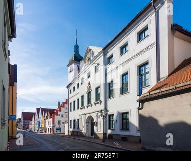 Donauwörth, house Deutschordenshaus of the Teutonic Order, Old Town in Schwaben, Swabia, Bavaria, Germany Stock Photo