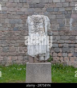 A picture of the Statue of Trajan at the Pergamon Ancient City. Stock Photo