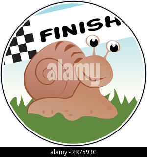 Snail Racer - funny vector illustration Stock Vector