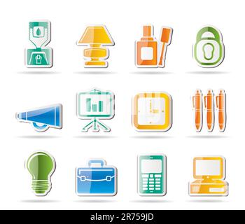 Business and office icons - vector icon set Stock Vector