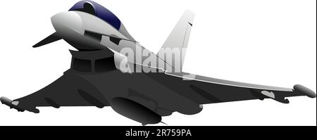 Combat aircraft. Colored vector illustration for designers Stock Vector