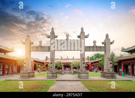 Chinese style ancient buildings and archways, Sanya, Hainan, China Stock Photo