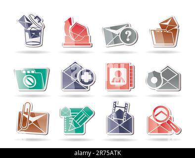 E-mail and Message Icons - vector icon set Stock Vector