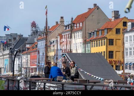 Nyhavn, colorful houses, is one of the most popular sights in Copenhagen, Denmark Stock Photo