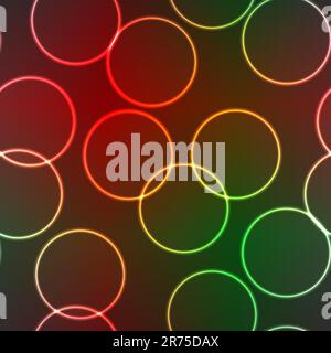 Abstract elegance background with lighting rings. Vector illustration. Seamless pattern. EPS-10. Stock Vector