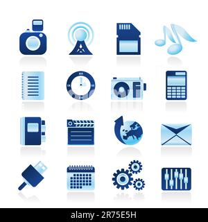 Phone Performance, Internet and Office Icons - Vector Icon Set Stock Vector