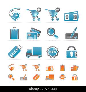 Internet icons for online shop - vector icon set Stock Vector