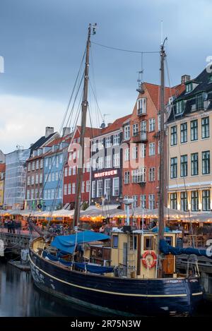 Nyhavn with colorful houses, is considered the most important sight in Copenhagen, Denmark Stock Photo