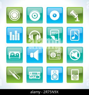 Music and sound Icons Vector Icon Set Stock Vector