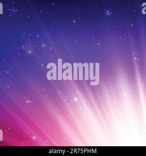 Sun rays on a colorful sky. Vector illustration Stock Vector
