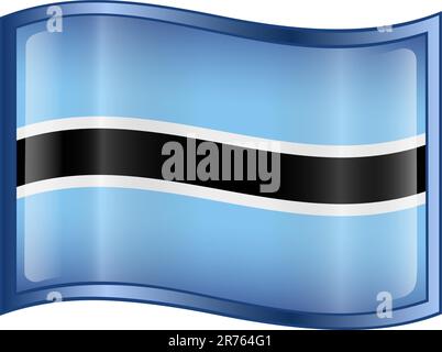 Botswana Flag icon, isolated on white background. Stock Vector