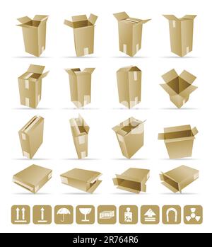 Vector Illustration of shipping box vector and Box Icon and Signs Stock Vector