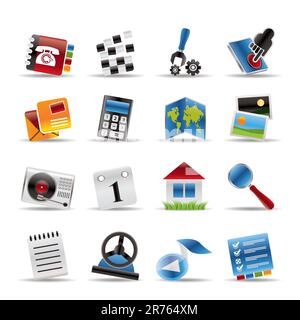 Mobile Phone and Computer icon - Vector Icon Set Stock Vector