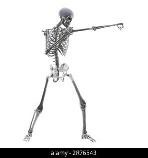 Skeleton boxing, computer artwork. Stock Photo