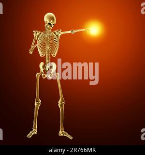 Skeleton boxing, computer illustration. Stock Photo