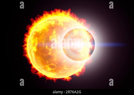 Solar flare, conceptual computer illustration. Stock Photo