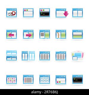 Application, Programming, Server and computer icons vector Icon Set 2 Stock Vector