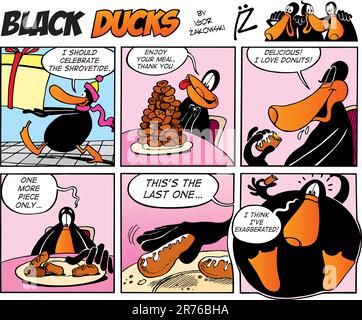 Black Ducks Comic Strip episode 40 Stock Vector
