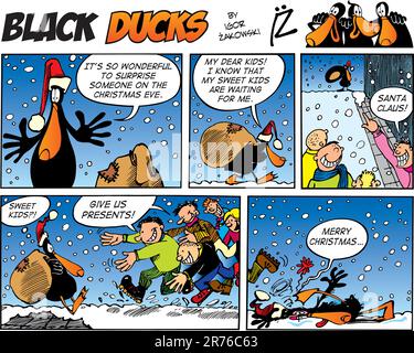 Black Ducks Comic Strip episode 21 Stock Vector