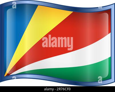 Seychelles Flag icon, isolated on white background. Stock Vector
