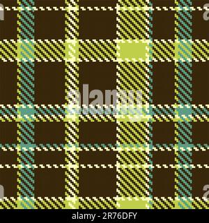 Seamless checkered green brown vector pattern Stock Vector