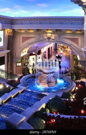 Fountains inside the Forum Shops at Caesars Palace shopping mall Las Vegas Strip Paradise Las Vegas Nevada USA Stock Photo