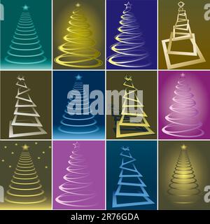 Christmas trees collection Stock Vector