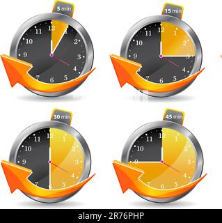 timer clocks. vector illustration isolated on white background Stock Vector