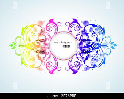 Vector multi colored abstract swirly frame Stock Vector