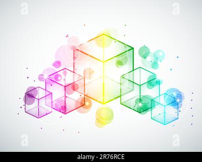 Vector picture with multi colored cubes Stock Vector
